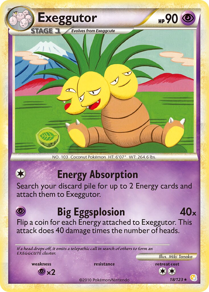 Exeggutor 018 — HeartGold & SoulSilver (English Pokémon TCG card)