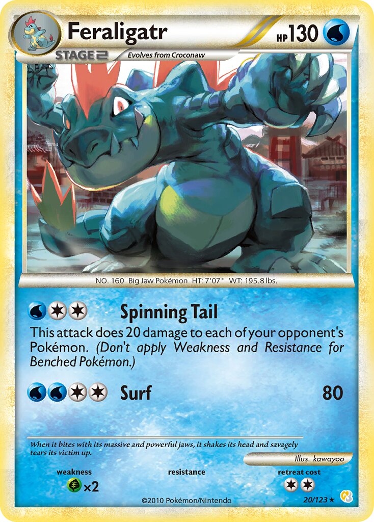 Feraligatr 020 — HeartGold & SoulSilver (English Pokémon TCG card)