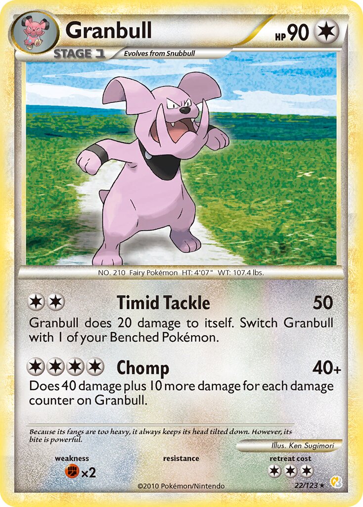 Granbull 022 — HeartGold & SoulSilver (English Pokémon TCG card)