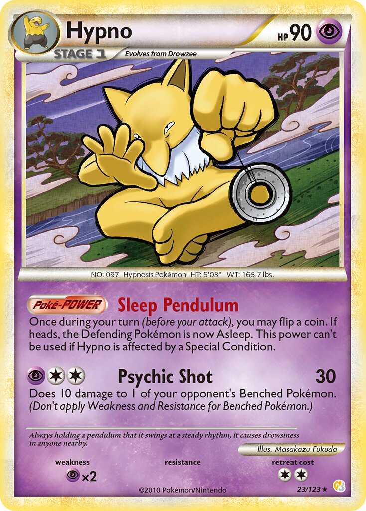 Hypno 023 — HeartGold & SoulSilver (English Pokémon TCG card)