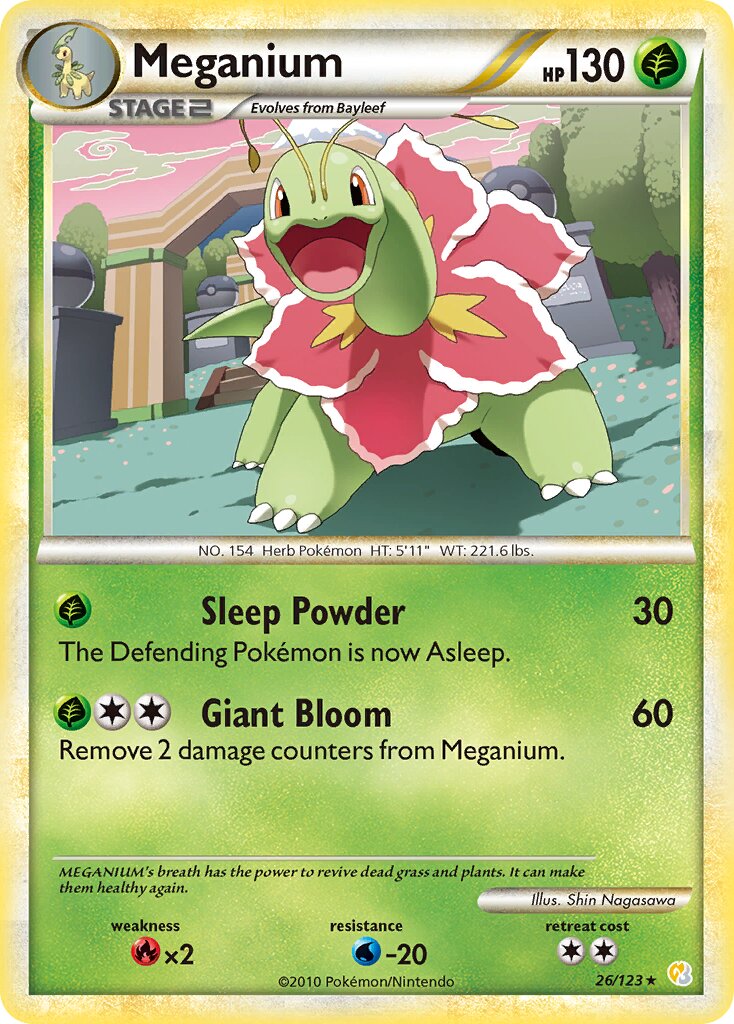 Meganium 026 — HeartGold & SoulSilver (English Pokémon TCG card)