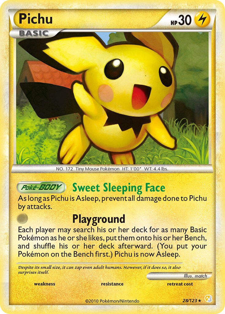 Pichu 028 — HeartGold & SoulSilver (English Pokémon TCG card)