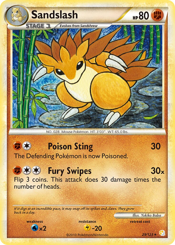 Sandslash 029 — HeartGold & SoulSilver (English Pokémon TCG card)