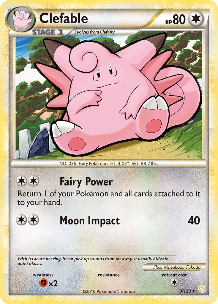 Clefable 003 — HeartGold & SoulSilver (English Pokémon TCG card)