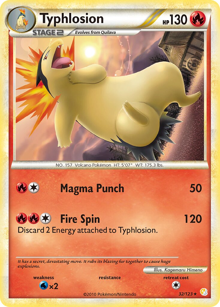 Typhlosion 032 — HeartGold & SoulSilver (English Pokémon TCG card)
