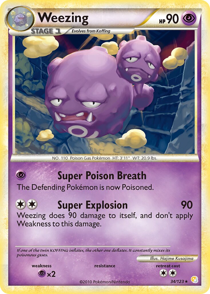 Weezing 034 — HeartGold & SoulSilver (English Pokémon TCG card)