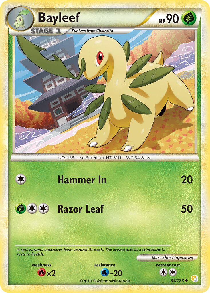 Bayleef 035 — HeartGold & SoulSilver (English Pokémon TCG card)
