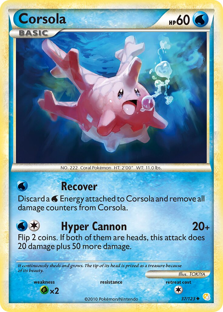 Corsola 037 — HeartGold & SoulSilver (English Pokémon TCG card)