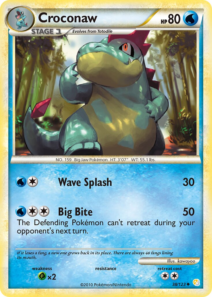 Croconaw 038 — HeartGold & SoulSilver (English Pokémon TCG card)
