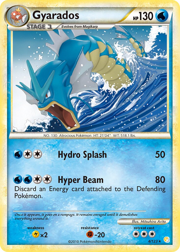 Gyarados 004 — HeartGold & SoulSilver (English Pokémon TCG card)