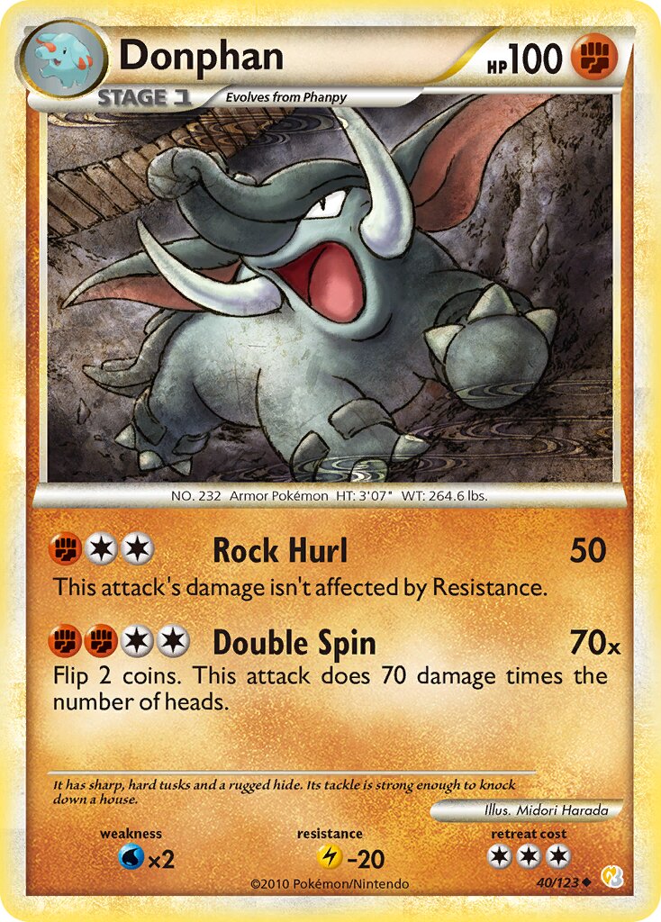 Donphan 040 — HeartGold & SoulSilver (English Pokémon TCG card)