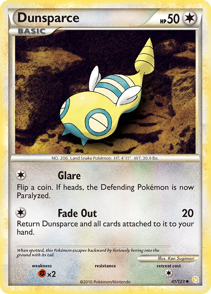Dunsparce 041 — HeartGold & SoulSilver (English Pokémon TCG card)