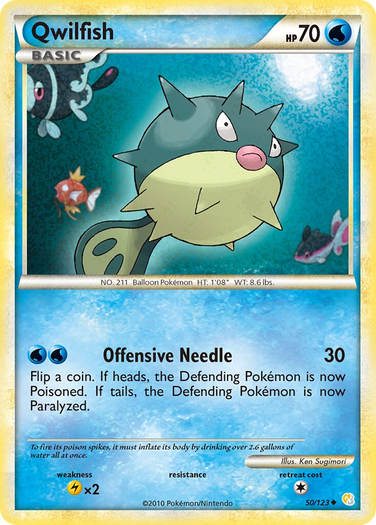 Qwilfish 050 — HeartGold & SoulSilver (English Pokémon TCG card)