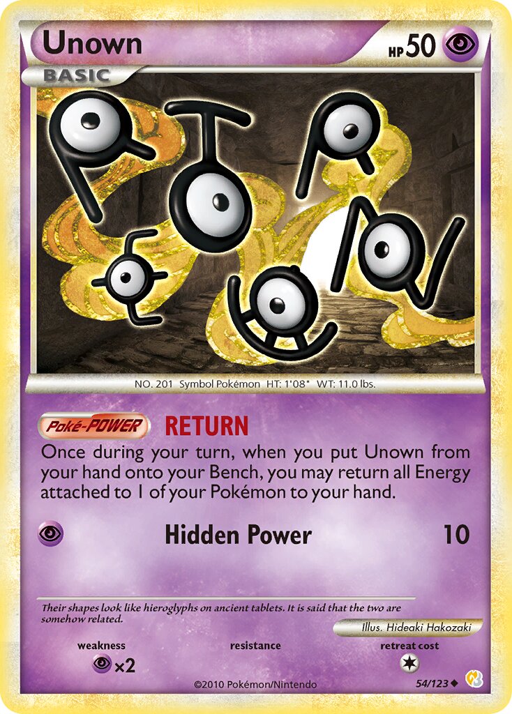 Unown 054 — HeartGold & SoulSilver (English Pokémon TCG card)