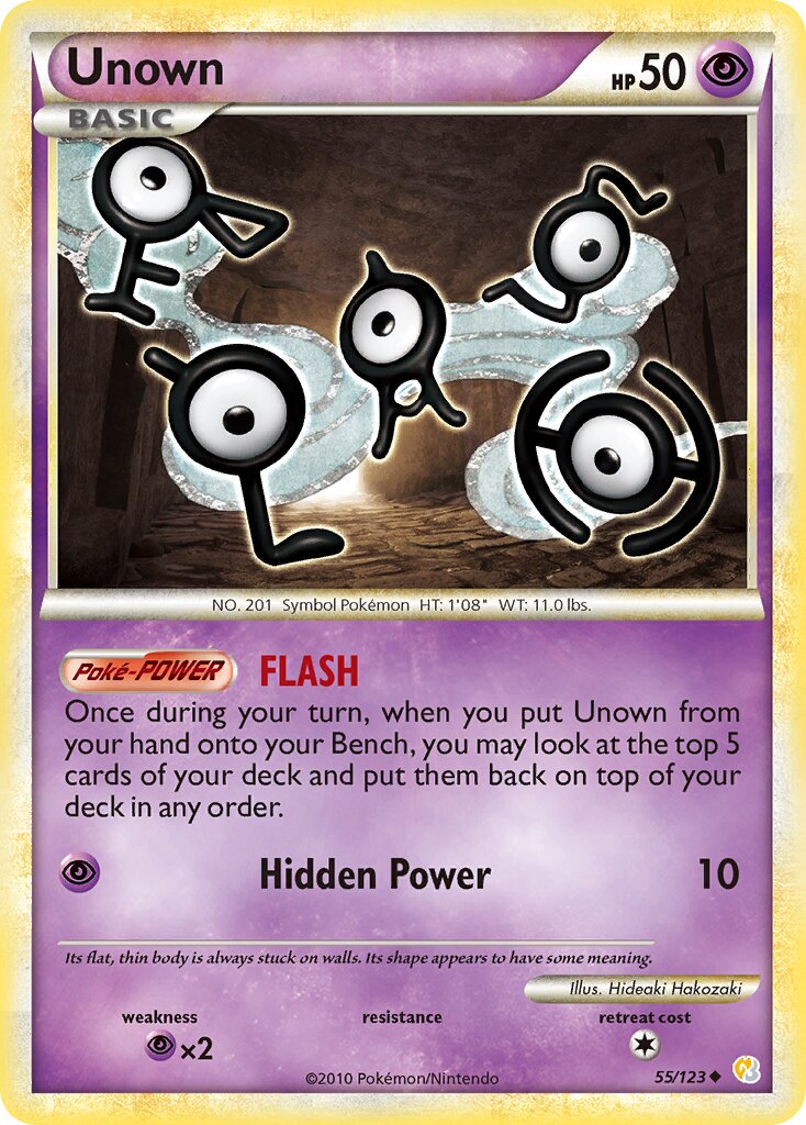 Unown 055 — HeartGold & SoulSilver (English Pokémon TCG card)