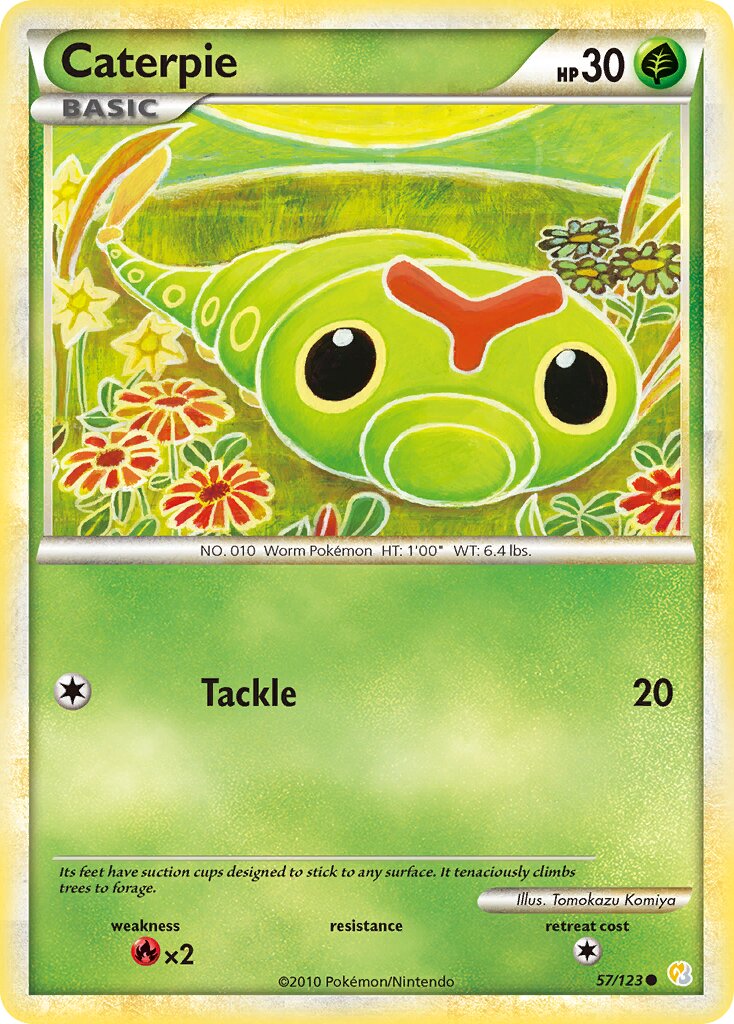 Caterpie 057 — HeartGold & SoulSilver (English Pokémon TCG card)