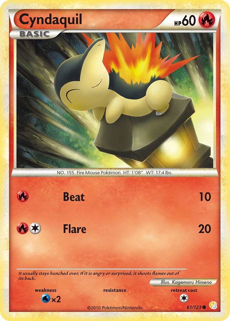 Cyndaquil 061 — HeartGold & SoulSilver (English Pokémon TCG card)