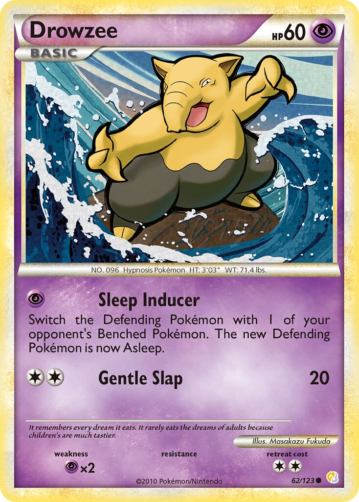 Drowzee 062 — HeartGold & SoulSilver (English Pokémon TCG card)