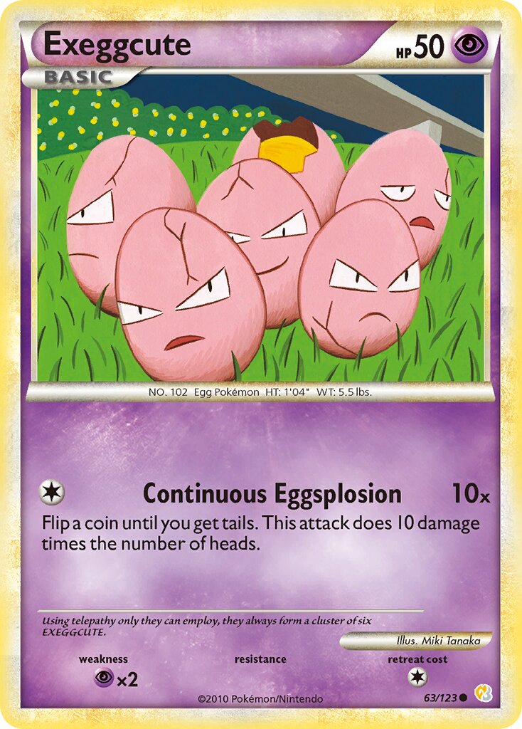 Exeggcute 063 — HeartGold & SoulSilver (English Pokémon TCG card)