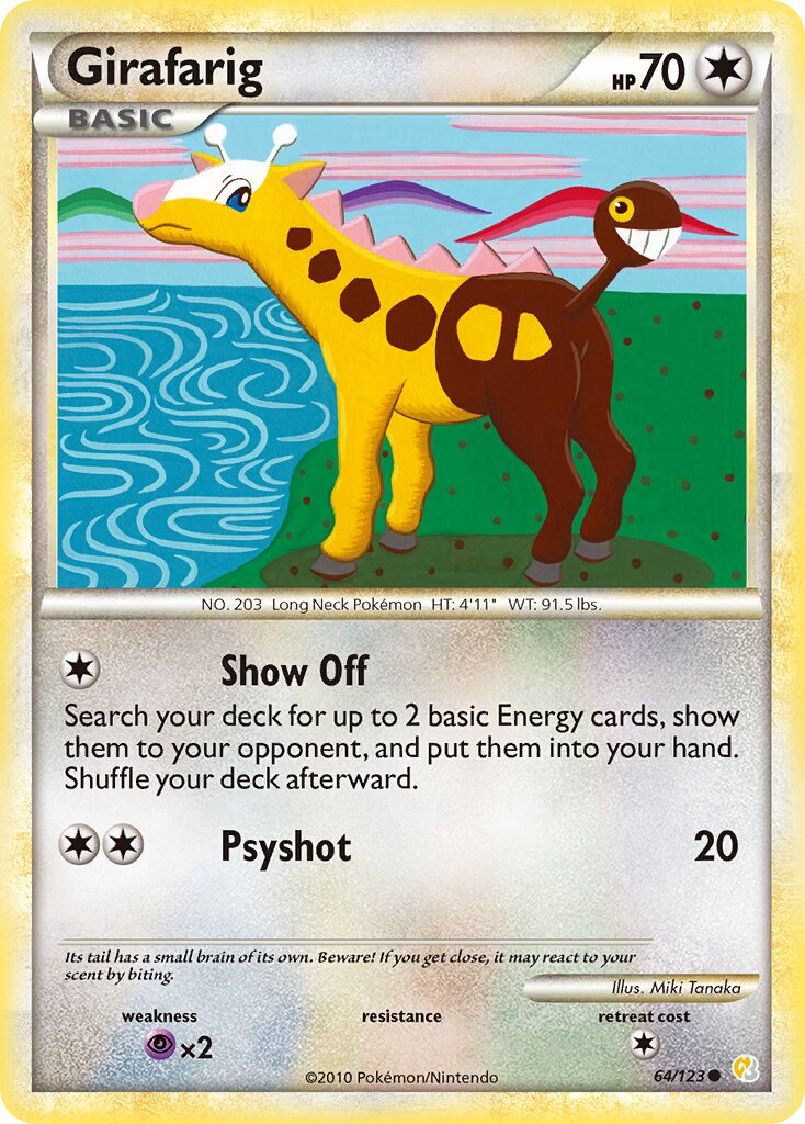 Girafarig 064 — HeartGold & SoulSilver (English Pokémon TCG card)