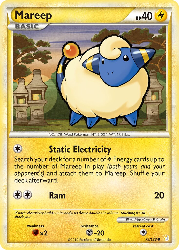 Mareep 073 — HeartGold & SoulSilver (English Pokémon TCG card)