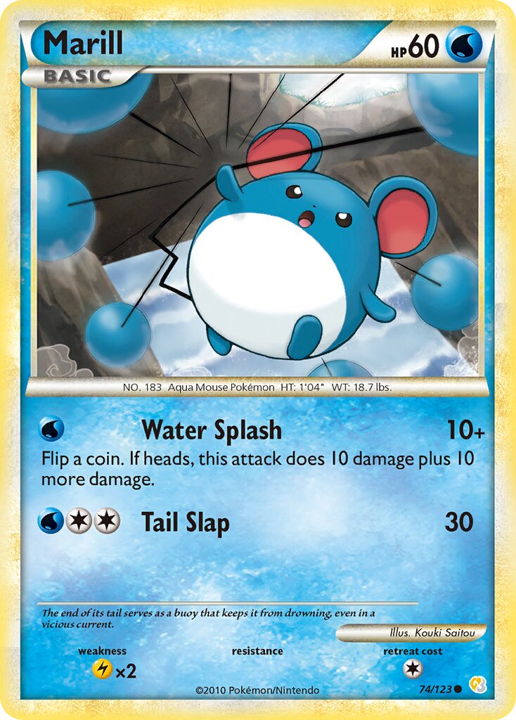 Marill 074 — HeartGold & SoulSilver (English Pokémon TCG card)