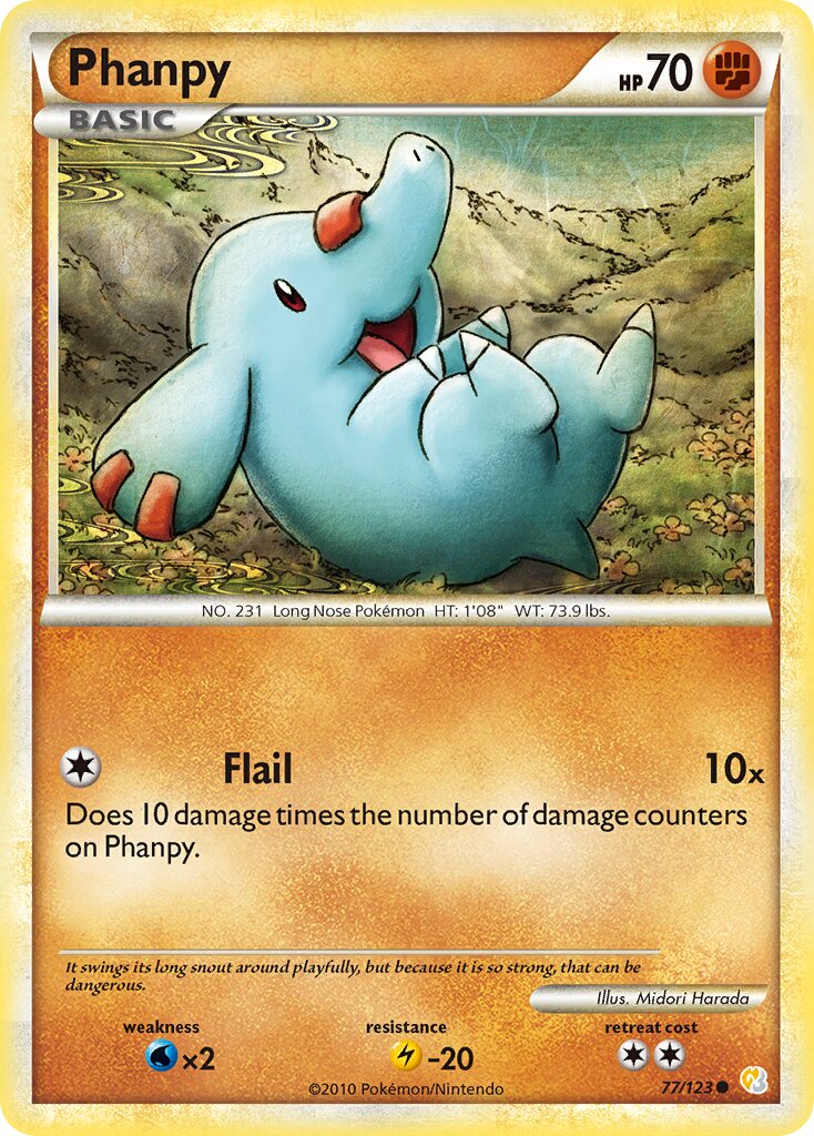 Phanpy 077 — HeartGold & SoulSilver (English Pokémon TCG card)