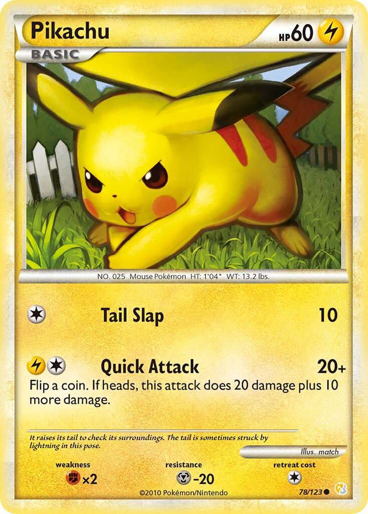 Pikachu 078 — HeartGold & SoulSilver (English Pokémon TCG card)