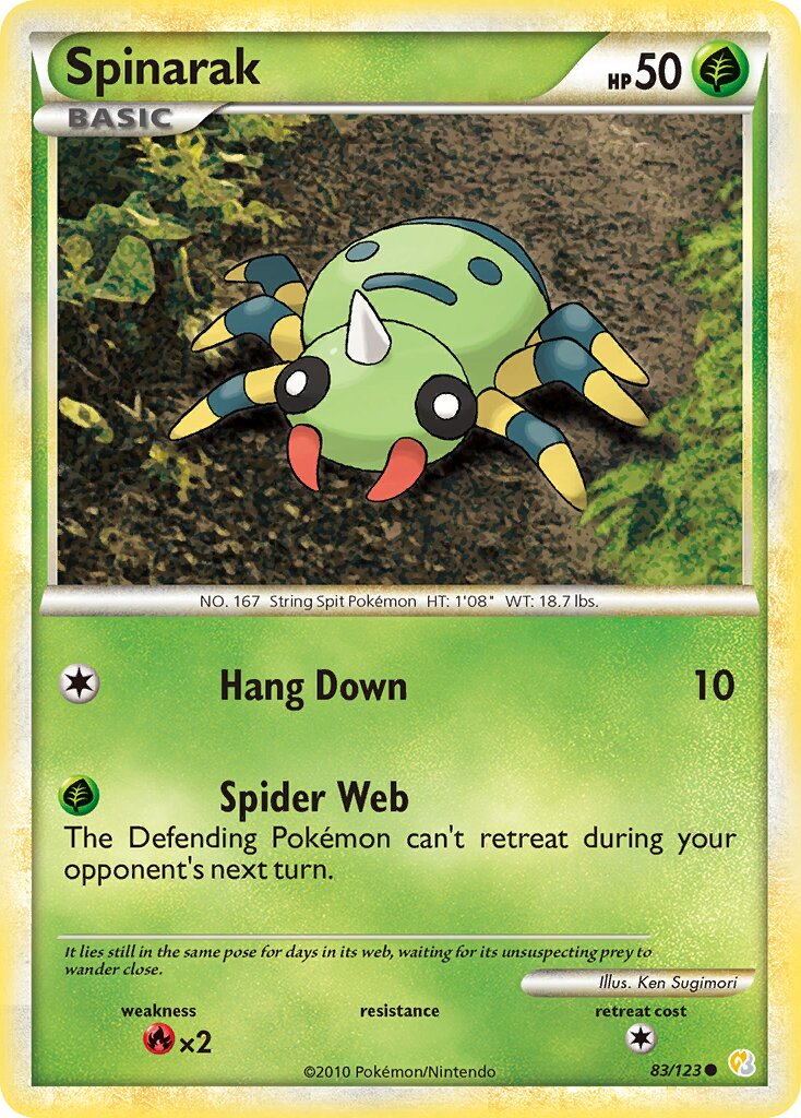 Spinarak 083 — HeartGold & SoulSilver (English Pokémon TCG card)