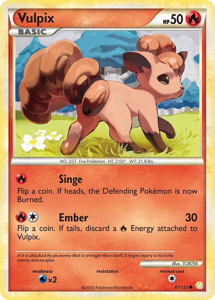 Vulpix 087 — HeartGold & SoulSilver (English Pokémon TCG card)