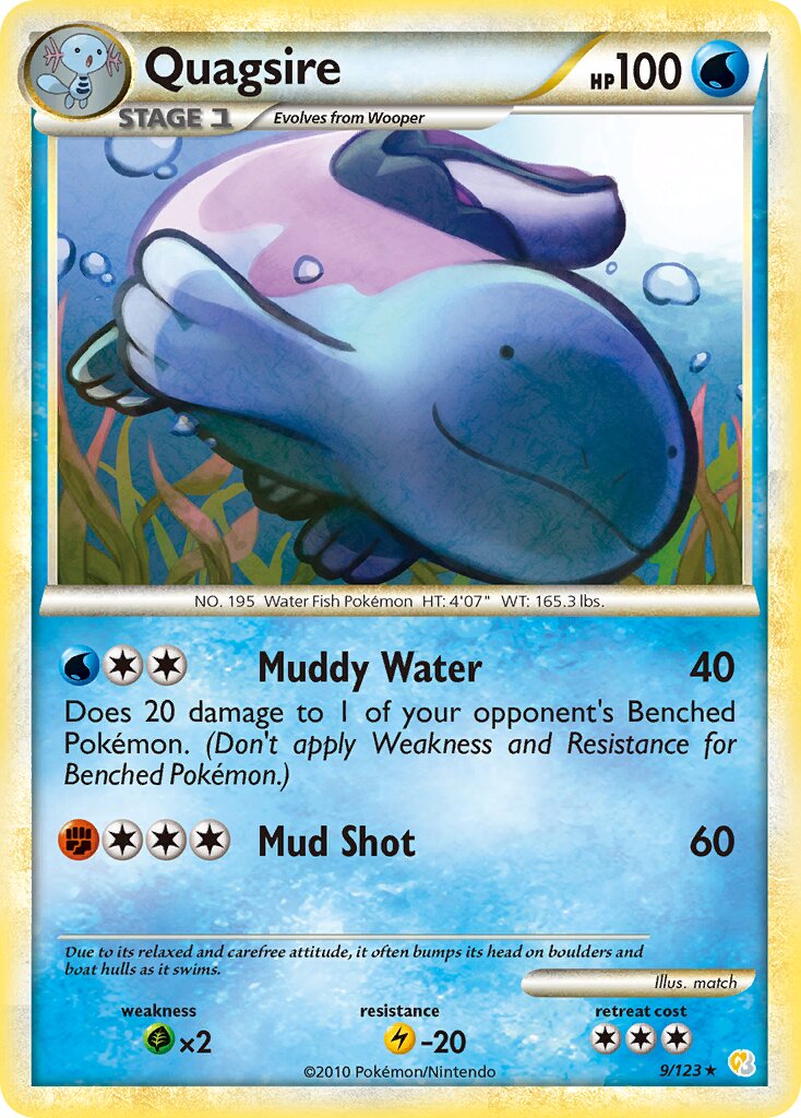 Quagsire 009 — HeartGold & SoulSilver (English Pokémon TCG card)