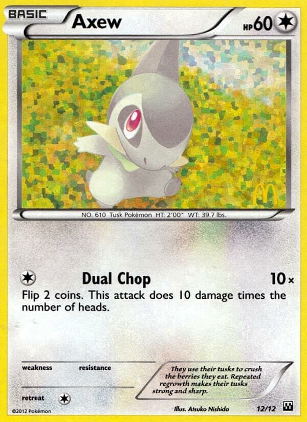 Axew 012/12 — McDonald's Collection 2012 (English Pokémon TCG card)