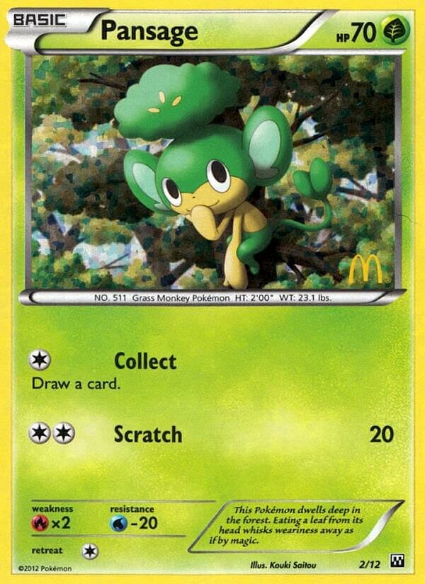 Pansage 002/12 — McDonald's Collection 2012 (English Pokémon TCG card)