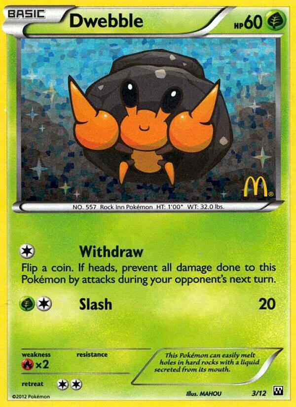 Dwebble 003/12 — McDonald's Collection 2012 (English Pokémon TCG card)