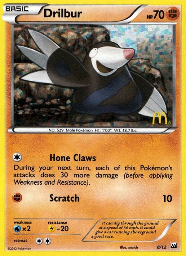 Drilbur 008/12 — McDonald's Collection 2012 (English Pokémon TCG card)