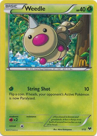 Weedle 001/12 — Collezione McDonald's 2014 (Italian Pokémon TCG card)