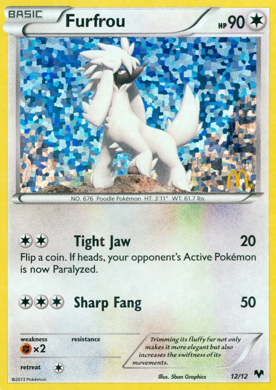 Furfrou 012/12 — Collezione McDonald's 2014 (Italian Pokémon TCG card)