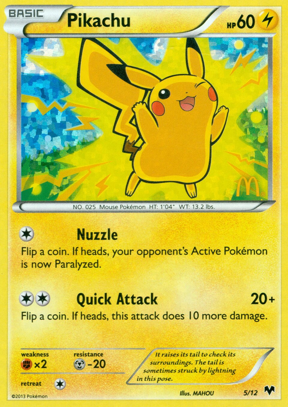 Pikachu 005/12 — Collezione McDonald's 2014 (Italian Pokémon TCG card)