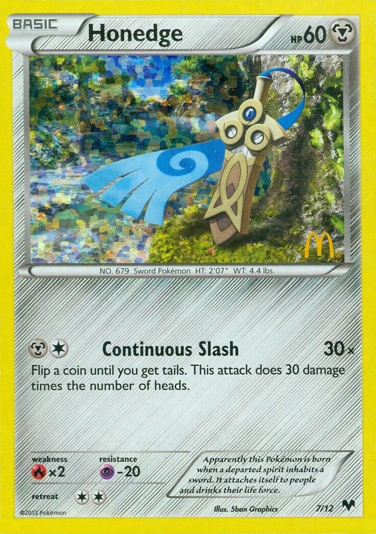 Honedge 007/12 — Collezione McDonald's 2014 (Italian Pokémon TCG card)