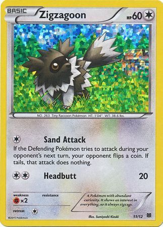 Zigzagoon 011/12 — Collezione McDonald's 2015 (Italian Pokémon TCG card)