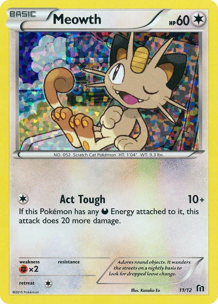 Meowth 011/12 — Collezione McDonald's 2016 (Italian Pokémon TCG card)