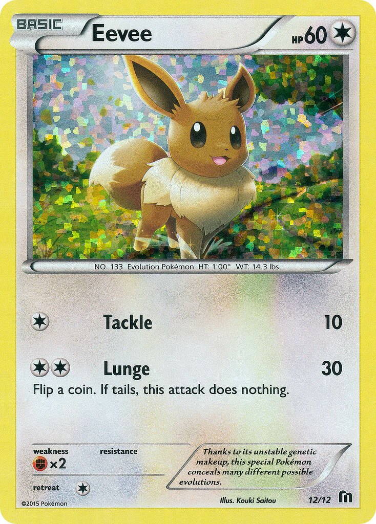 Eevee 012/12 — Collezione McDonald's 2016 (Italian Pokémon TCG card)