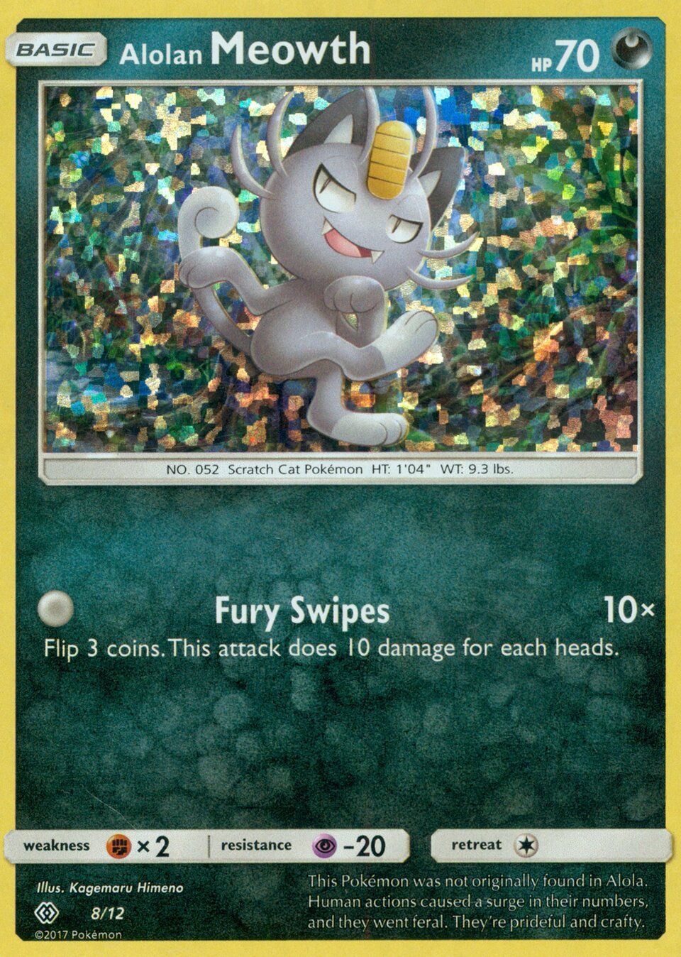 Alolan Meowth 008/12 — Collezione McDonald's 2017 (Italian Pokémon TCG card)