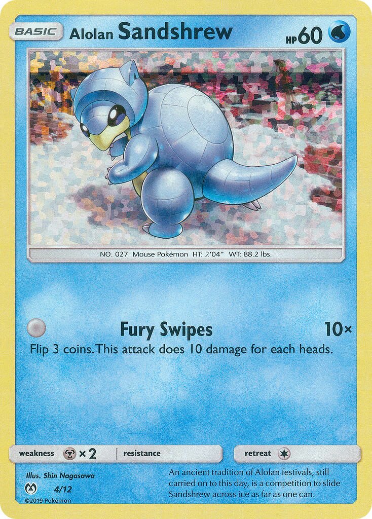 Alolan Sandshrew 004/12 — Collezione McDonald's 2019 (Italian Pokémon TCG card)