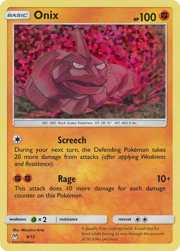 Onix 009/12 — Collezione McDonald's 2019 (Italian Pokémon TCG card)