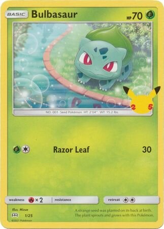 Bulbasaur 001/25 — McDonald's 25th Anniversary (2021) (English Pokémon TCG card)