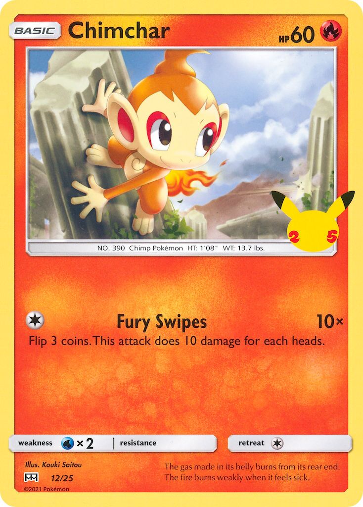 Chimchar 012/25 — Collezione McDonald's 25° Anniversario (2021) (Italian Pokémon TCG card)