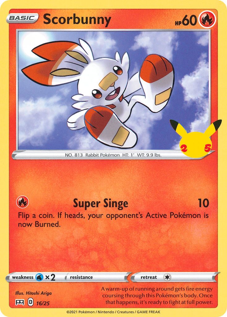 Scorbunny 016/25 — Collezione McDonald's 25° Anniversario (2021) (Italian Pokémon TCG card)