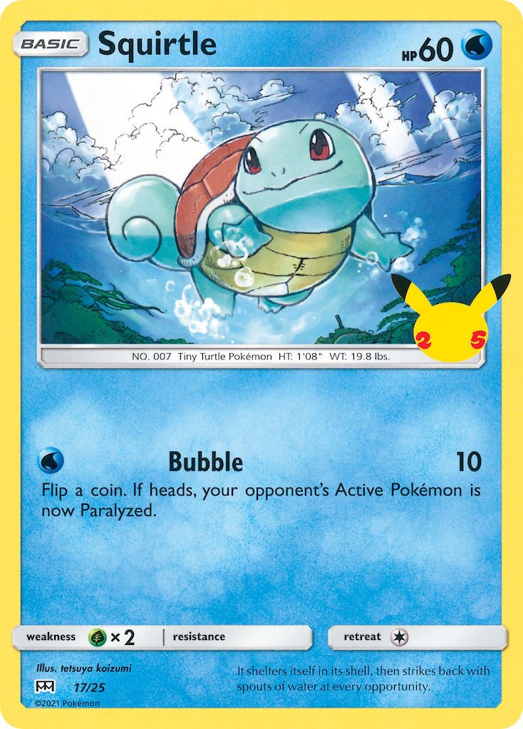 Squirtle 017/25 — Collezione McDonald's 25° Anniversario (2021) (Italian Pokémon TCG card)