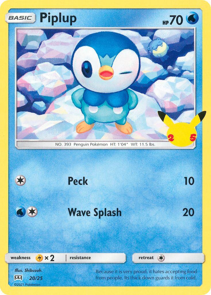 Piplup 020/25 — Collezione McDonald's 25° Anniversario (2021) (Italian Pokémon TCG card)